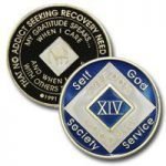 Capsule&Stand NA Blue Gold Coin 5 Year Tri-Plate Narcotics Anonymous Medallion 