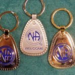 Keychain Medallion Holders and Metal Key Tags NA Metal Welcome Tag Large