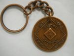 Antiqued Medallion Key Chain 44 Year Medallion Key Chain