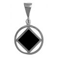 NA Sterling Silver Pendants Sterling Silver NA Symbol Pendant/Black Enamel/Sm