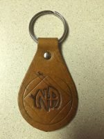 Keychain Medallion Holders and Metal Key Tags NA Leather Key Ring w/logo