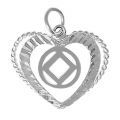 NA Sterling Silver Pendants Sterling Silver NA Symbol Diamond Cut Heart/Sym