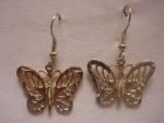 NA Sterling Silver Jewerlry Small Butterfly Hook Earrings