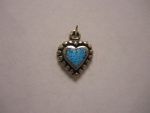 NA Large Charms Charm #15  Heart w/Turquoise