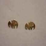 NA Gold Earrings NA Initial Earrings 14K