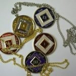 Keychain Medallion Holders and Metal Key Tags NA Necklace Medallion Holder Gold