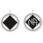 Uncategorized NA Pendants Double Sided Key Tag Silver and Black NA Pendant