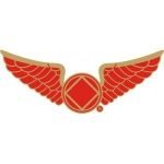 NA Lapel Pins Wings Red Gold Trim Lapel Pin