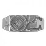 NA Sterling Silver Rings Rectangular NA Symbol Ring