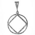 NA Sterling Silver Pendants NA Symbol Pendant Wired Style