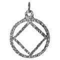 NA Sterling Silver Pendants Sterling Silver NA Symbol Pendant, Textured