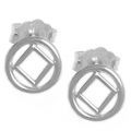 NA Sterling Silver Jewerlry NA Symbol Small Stud Earrings