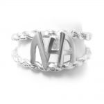 NA Sterling Silver Rings NA Logo Rope Style Ring