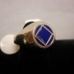 NA Sterling Silver Rings Blue Enamel NA Symbol Ring